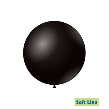 Palloncini Soft Line Pastello 18" - 46cm Nero 128 20pz Rocca Fun Factory
