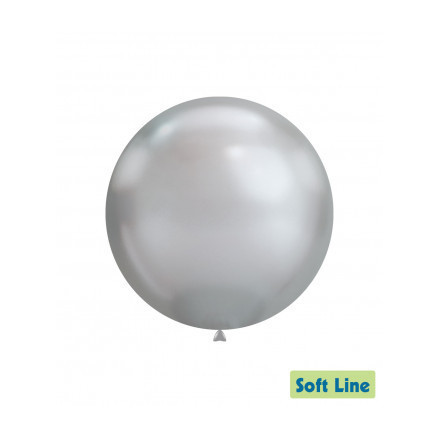 Palloncini Soft Line Chrome 18" - 46cm Argento 117 20pz Rocca Fun Factory