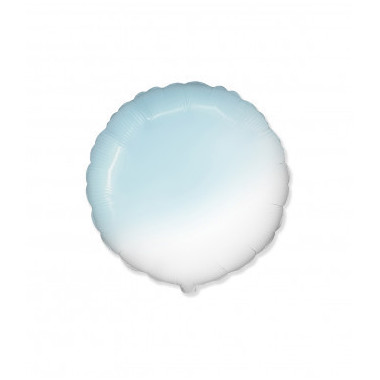 Pallone Mylar Tondo Celeste Baby Sfumato 18 pollici 1 pezzo personalizzabili Rocca Fun Factory