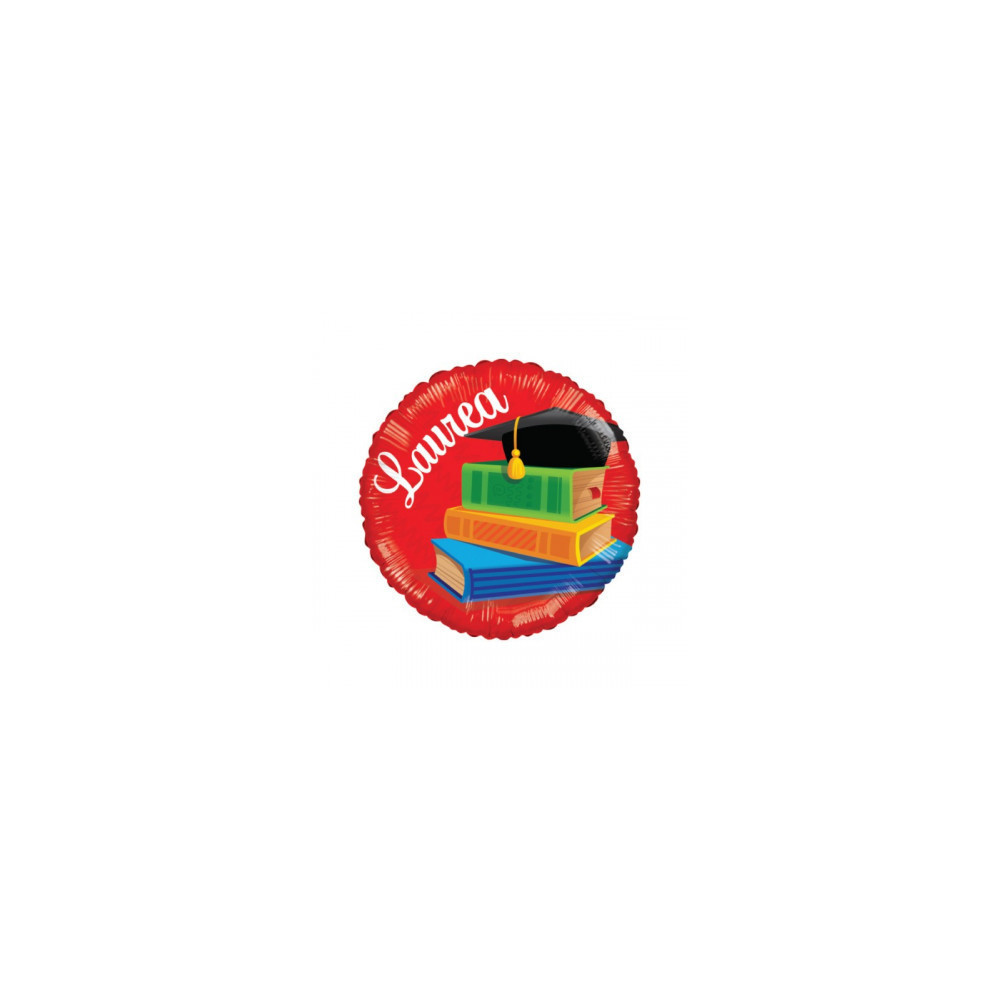 Palloncino Mylar Laurea Rosso Tondo 18" 1 pezzo Kaleidoscope