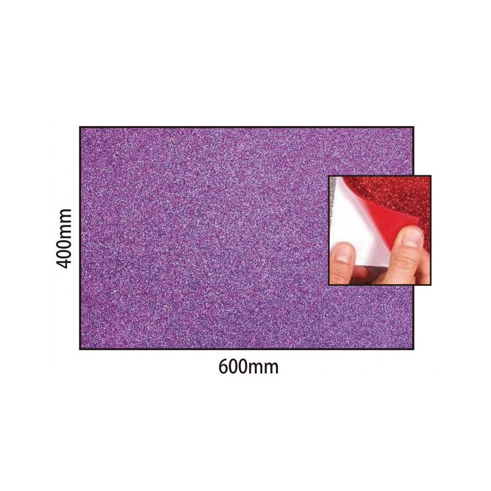 Fogli di fommy Gomma Eva Glitterata 60x40 NON adesiva  colore Violetto spessore 2 mm