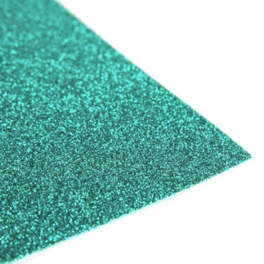 Fogli di fommy Gomma Eva Glitterata 60x40 NON adesiva  colore Verde acqua spessore 2 mm