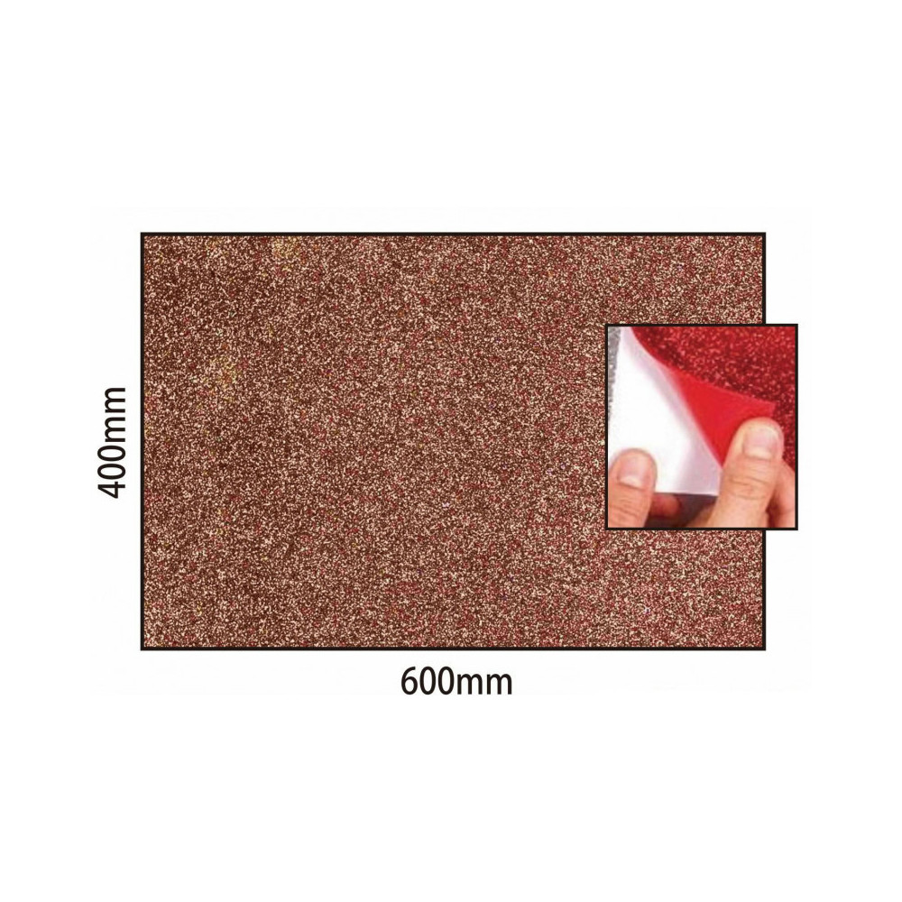 Fogli di fommy Gomma Eva Glitterata 60x40 adesiva  colore Marrone spessore 2 mm