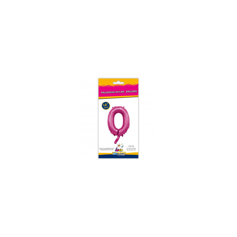 Numeri in Mylar 14" - 35 cm colore Fuxia 1 pezzo con valvola rocca fun factory