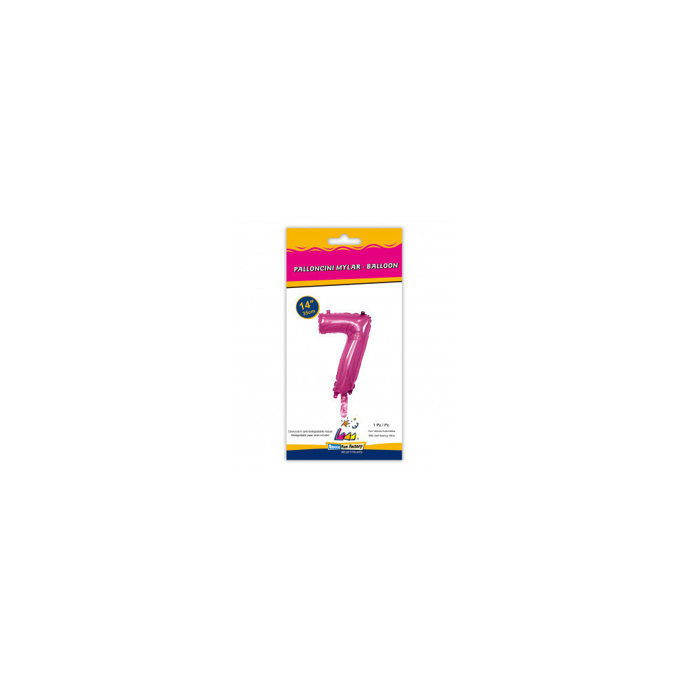 Numeri in Mylar 14" - 35 cm colore Fuxia 1 pezzo con valvola rocca fun factory