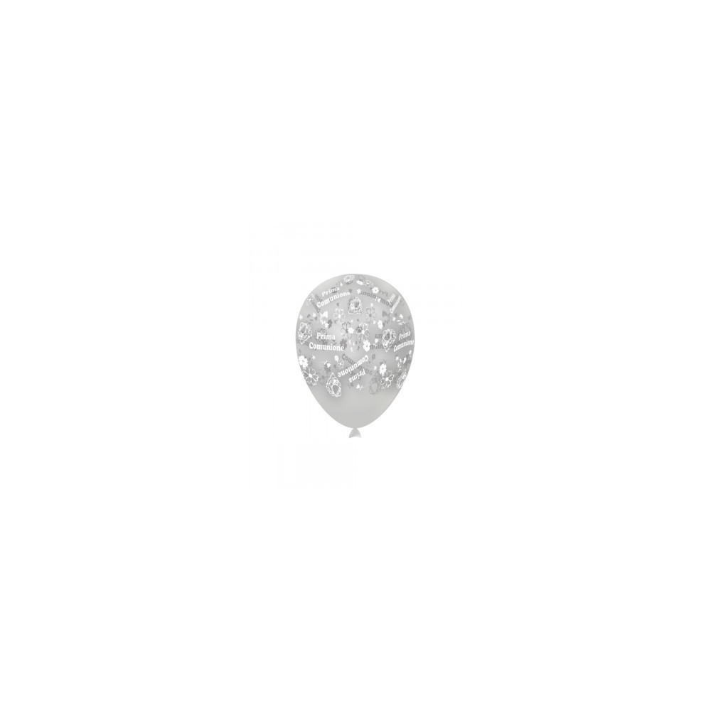 Palloncini 11"/12" ass. st. bianca globo prima comunione rocca fun factory 100 pezzi