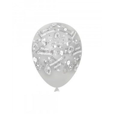 Palloncini 11"/12" ass. st. bianca globo prima comunione rocca fun factory 100 pezzi