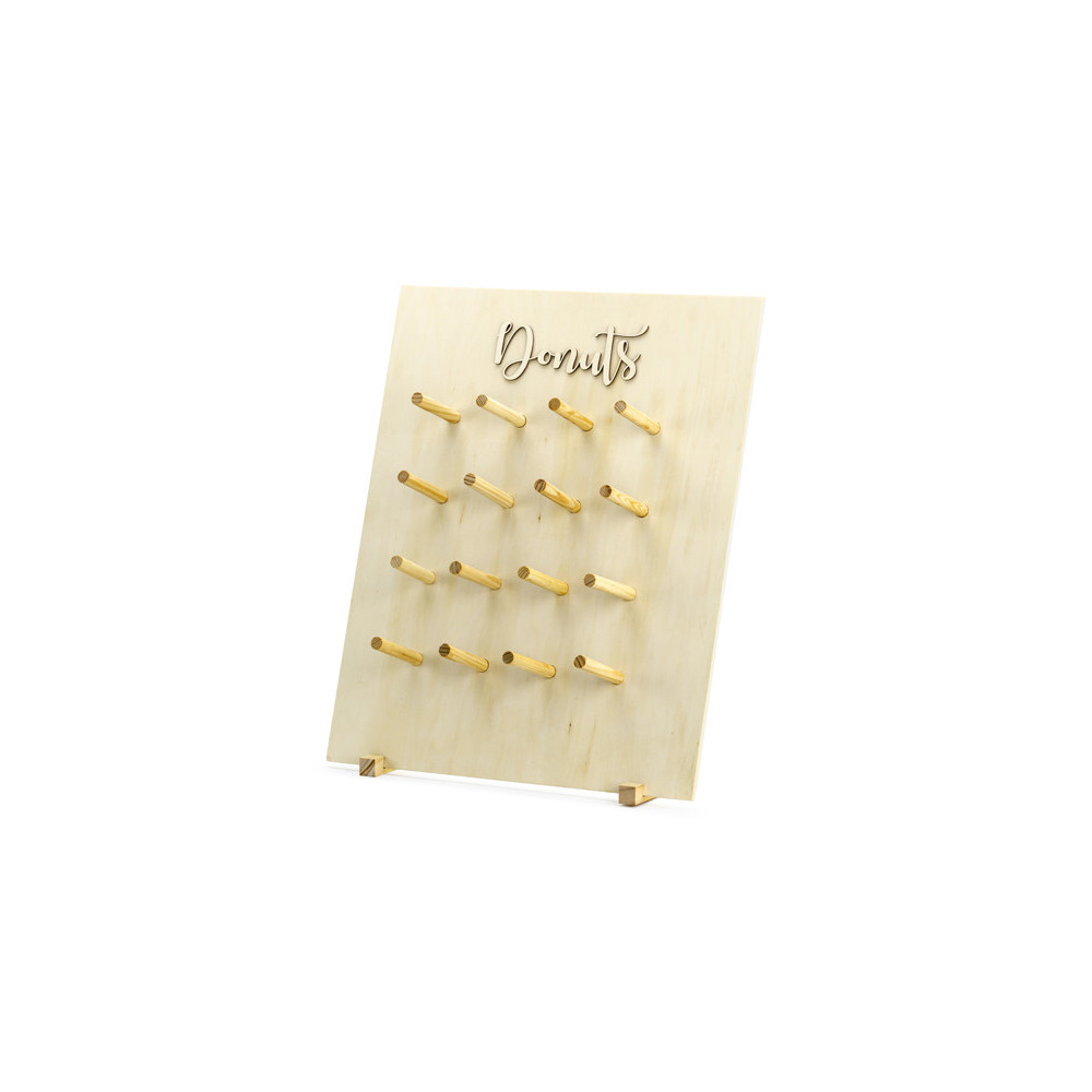 Stand per Ciambelle Donuts in Legno Naturale 45x55cm Stand per Ciambelle Donuts in Legno Naturale 45x55cm