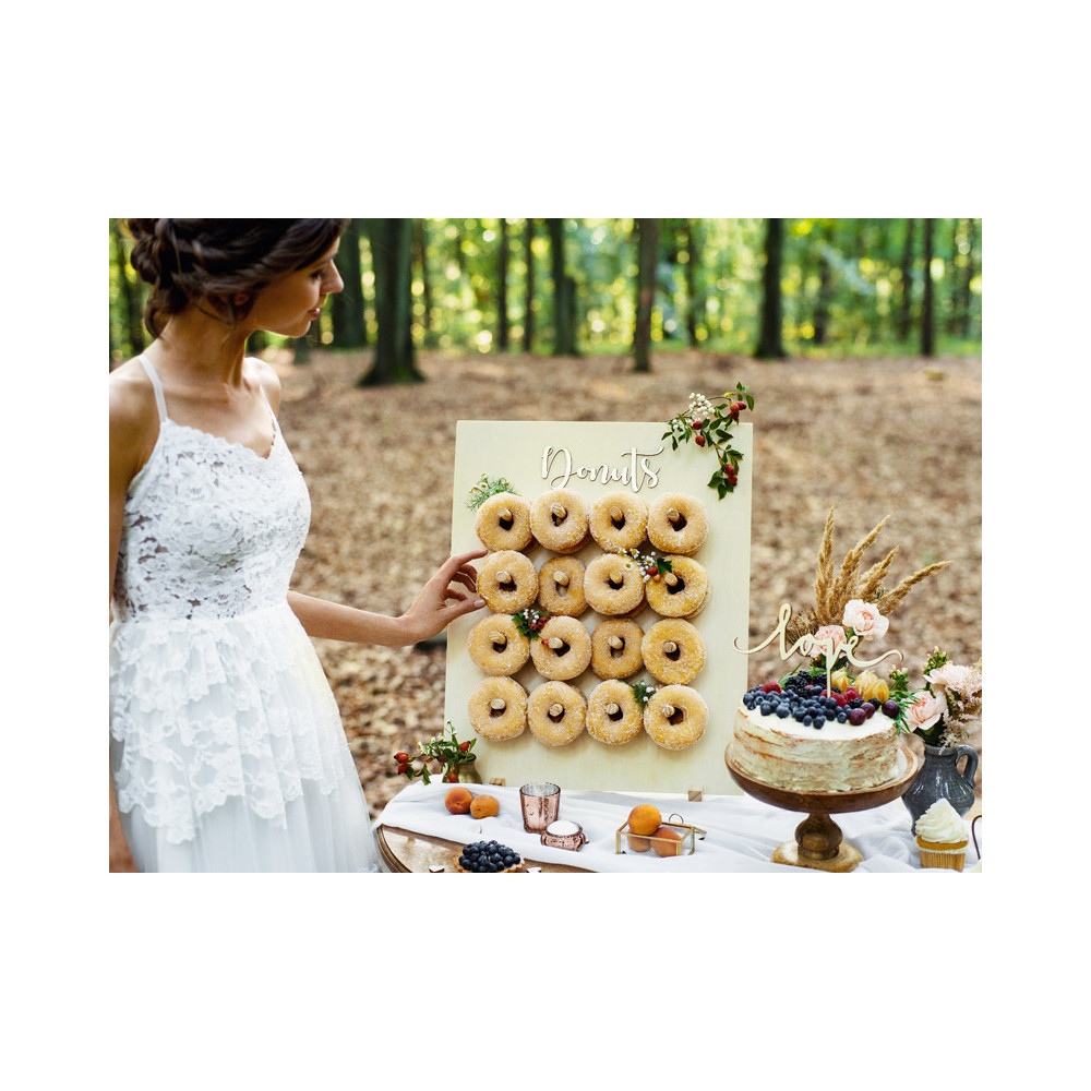 Stand per Ciambelle Donuts in Legno Naturale 45x55cm