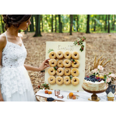 Stand per Ciambelle Donuts in Legno Naturale 45x55cm