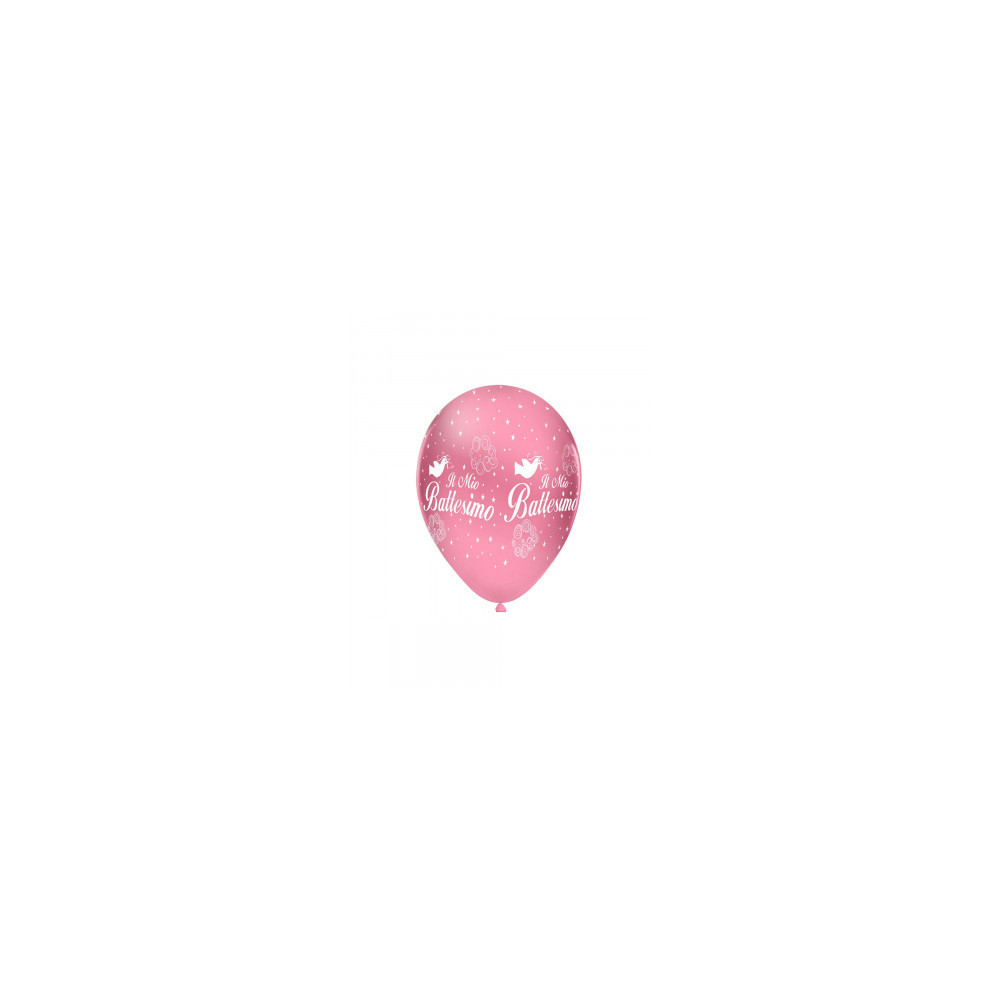 rocca fun factory Pall. 11"/12" rosa 26 st. bianca globo Il Mio Battesimo