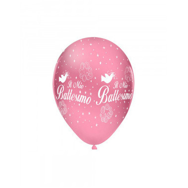 rocca fun factory Pall. 11"/12" rosa 26 st. bianca globo Il Mio Battesimo
