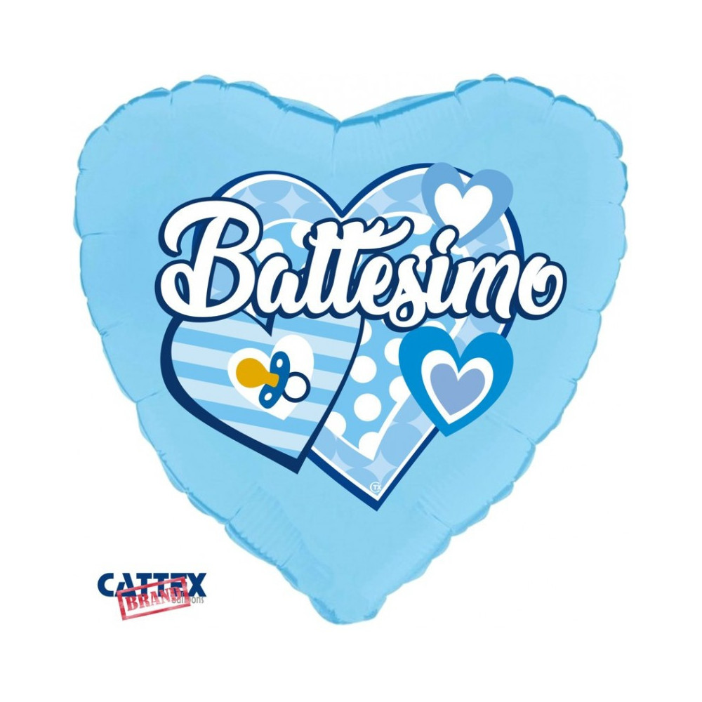 PALLONCINI MYLAR A TEMA BATTESIMO cattesimo cuori celeste 18 pollici PALLONCINI MYLAR A TEMA BATTESIMO cattesimo cuori celeste 18 pollici