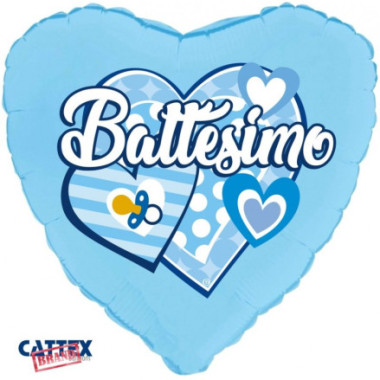 PALLONCINI MYLAR  A TEMA BATTESIMO cattesimo cuori celeste 18 pollici
