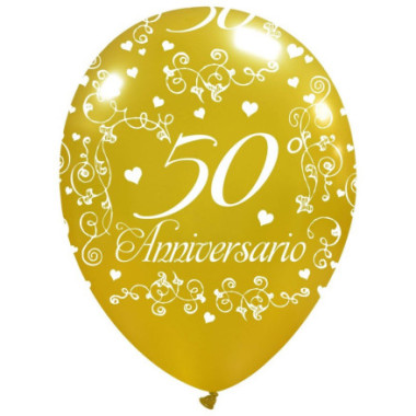 Palloncino in lattice 12" 50° Anniversario Elegante cattex