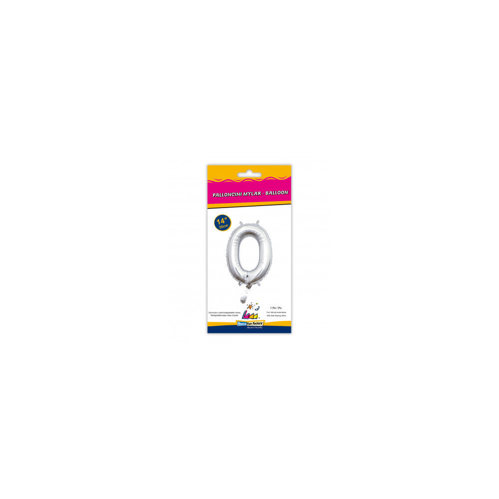 Mylar VARI NumerI Argento Mini 14"- 35cm con valvola conf. 1pz rocca fun factory Mylar VARI NumerI Argento Mini 14"- 35cm con valvola conf. 1pz rocca fun factory