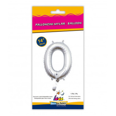 Mylar VARI NumerI Argento Mini 14"- 35cm con valvola conf. 1pz rocca fun factory