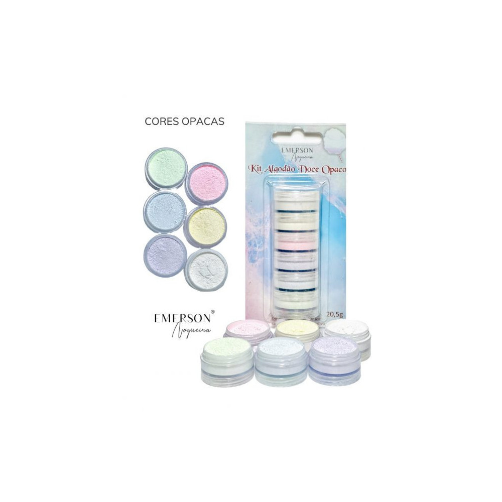 Pigmenti Emerson Nogueira Kit Algodao Doce Opaca in polvere per fommy Pigmenti Emerson Nogueira Kit Algodao Doce Opaca in polvere per fommy