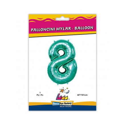 Mylar Numero 8 Tiffany Scuro Mega 40" - 101cm 1pz rocca fun factory