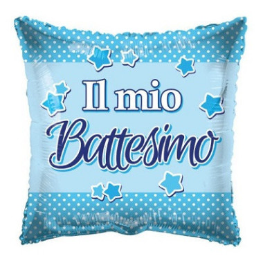 Mylar Il Mio Battesimo Celeste Quadrato  Quadrato 18"/46