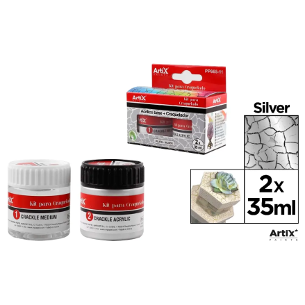 Kit per vernice effetto Cracklè 70 ml Argento