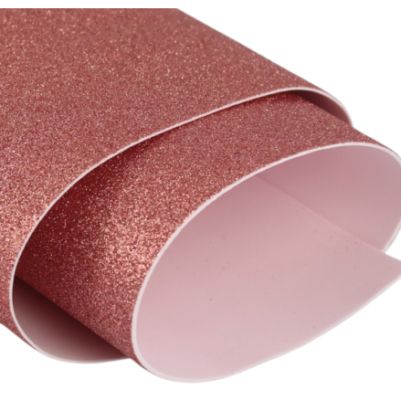 Fogli di fommy Gomma Eva Glitterata 60x40 NON adesiva colore Rosa Gold Antico