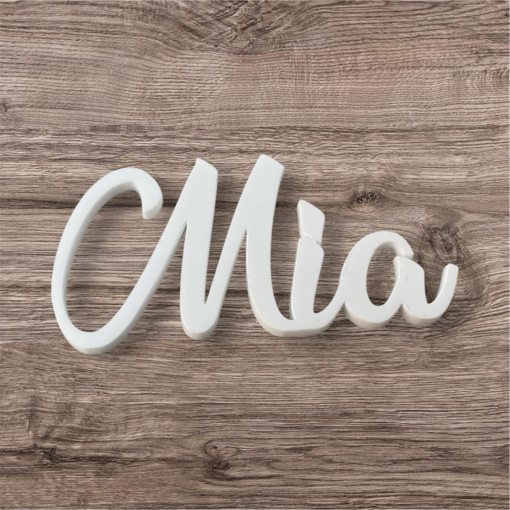 NOME IN plexiglass oro specchiato personalizzato con scritta o nome per la tua torta SENZA PIEDE