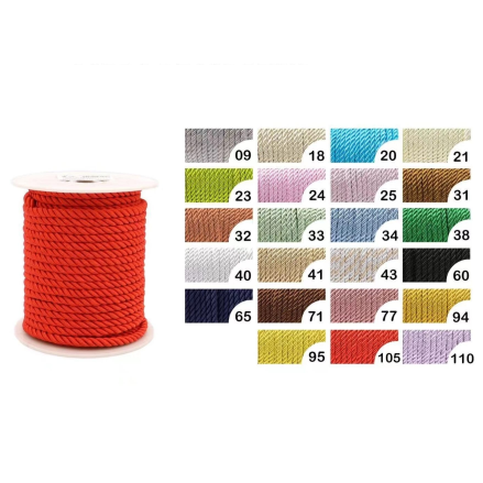 Cordoncino intrecciato 5 mm x 20 mt Vari Colori per torte scenografiche e bomboniere