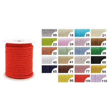 Cordoncino intrecciato 5 mm x 20 mt Vari Colori per torte scenografiche e bomboniere